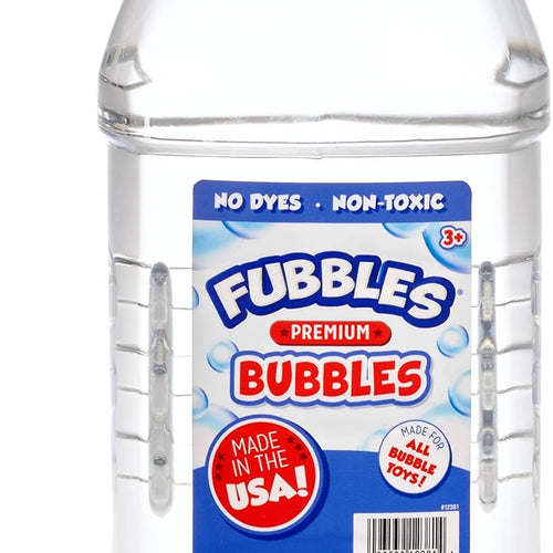 Fubbles Premium Non-Toxic Bubble Solution, 64oz, Made in USA
