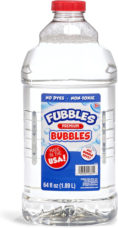 Fubbles Premium Non-Toxic Bubble Solution, 64oz, Made in USA