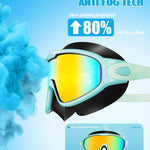 Aegend New Kids 2 Pack Wide View Swim Goggles, Anti-Fog/UV No Leak Goggles with Ear Plugs Kids 3-14
