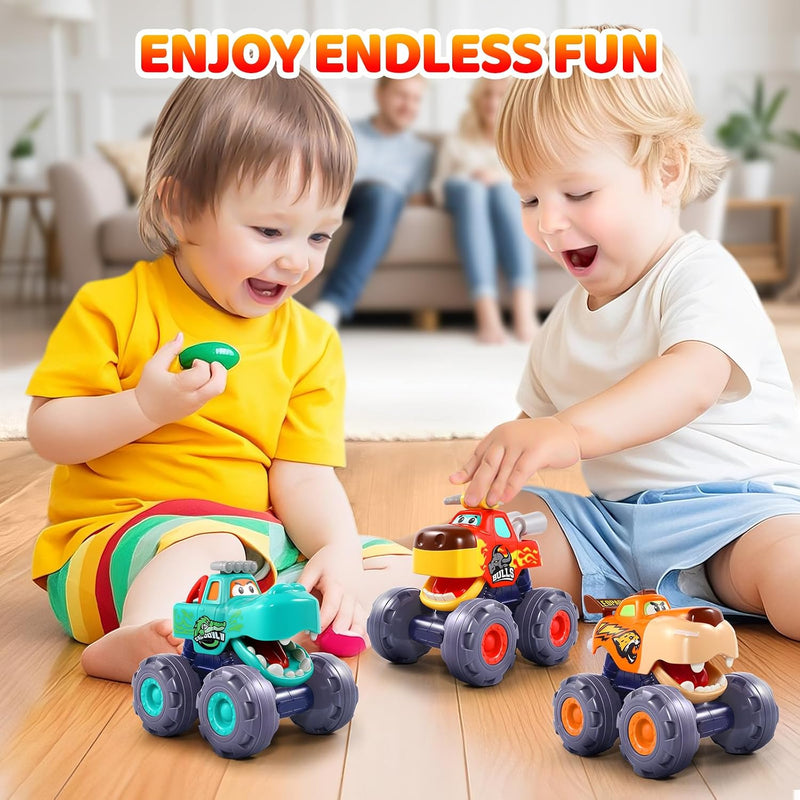 OCATO Baby Toys for 1 Year Old Boy Gifts First Birthday Gifts for Boys | Pull Back Monster Truck Toy Cars 1 2 3 One Year Old Boy Birthday Gift Toddler Baby Boy Toys Gifts 12M+ Kids Stocking Stuffers