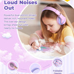 iClever BTH12 Kids Bluetooth Headphones 85H Playtime with LED Lights Travel | SafeSound Tech, Stereo Sound, USB C Charging AUX Cable Over Ear Built-in Mic, Kids Wireless Headphones for Toddler Boys Girls