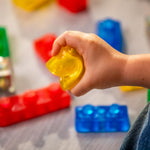 Jelly Blox Stash 'N Stack 2-in-1 Storage Case with 30 Blocks for Toddler Sensory Play Toy Ages 2+