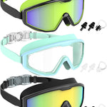 NSSIW Swim Goggles Swimming Kids-Goggles: Anti Fog No Leak with Nose Clip Earplugs for Girls Boys Youth 6-14 3 Pack