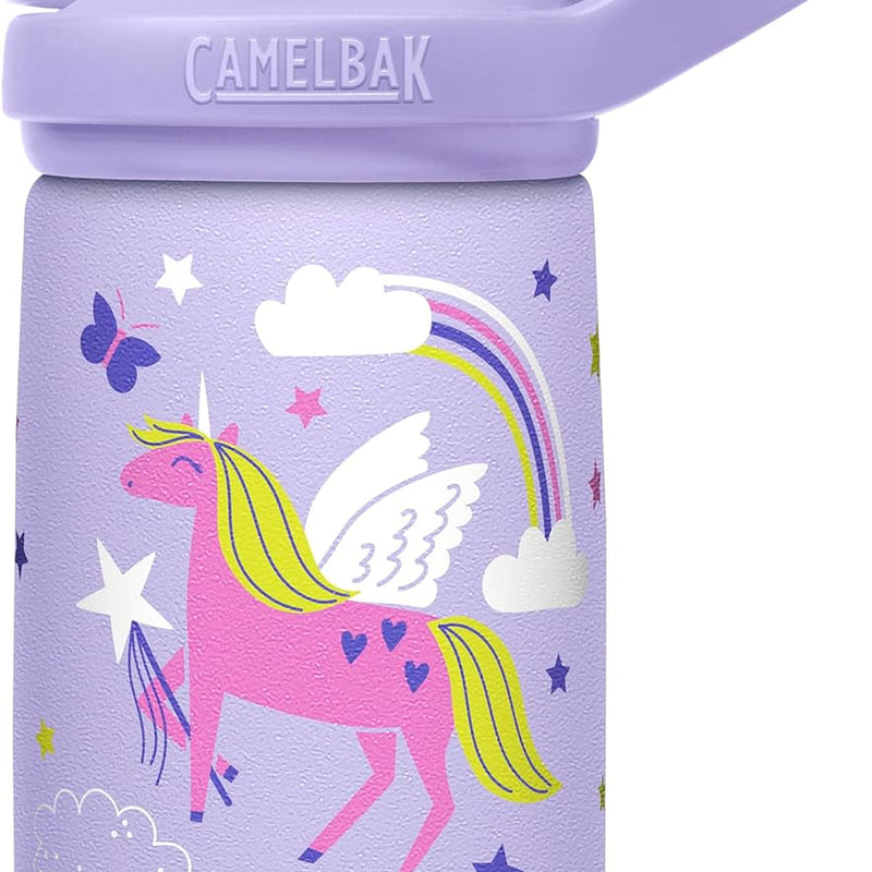 CamelBak Eddy+ Kids Insulated Stainless Steel Water Bottle with Bite Valve Straw, Leak‑Resistant Design for Everyday Hydration, 12oz, Biking Dogs