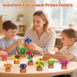 24 Pack Flowers Succulents Party Favors for Kids Building Set - 1012PCS Botanical Bonsai 3.6mm Mini Building Blocks Toy for Goodie Bags Stocking Stuffers Classroom Prize Birthday Gifts for Girl Boy 6+