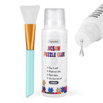YAKAMOZ Jigsaw Puzzle Glue with Sponge Head for Adults Clear Water-Soluble Craft Puzzle Glue Quick Dry for 1000/1500/3000 Pieces of Puzzle,120ML