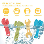tyry.hu Baby Teething Toys for Boys and Girls 0-6 Months, 6-12 Months, BPA Free Silicone Teether Chew Toys, 4 Packs