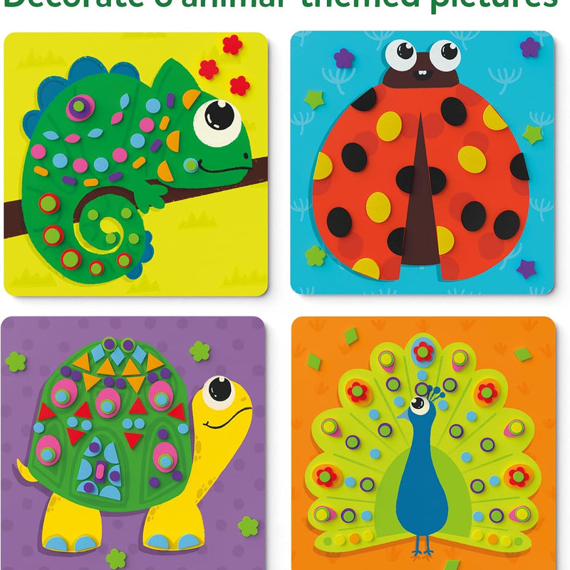 Skillmatics Fun with Foam Sticker Art – Animals, Craft Kit, Gift for Kids | 3D Foam Stickers, Travel Toy, Mess-Free Fun for Boys & Girls, DIY Felt Craft Kits for Ages 3, 4, 5, 6, 7