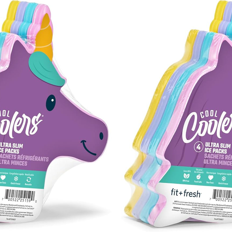Cool Coolers Kids Lunch Box Ice Packs, Slim Ice Packs for Lunch Bags, Lunch Ice Packs ReusableMulticolored 4 Pack (Butterfly)