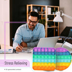 Mr. Pen- Pop Fidget Sensory Toys, 2 Pack, Circle & Square Shapes, Sensory Stress Relief Squeeze Toys for Kids & Adults, Silicone Bubble Popping Game for Anxiety, Fun