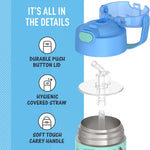 THERMOS FUNTAINER Water Bottle with Straw, 12oz, Bluey | Kids Stainless Steel Insulated Water Bottle, Keeps Drinks Cold Longer for School & Play, BPA-Free