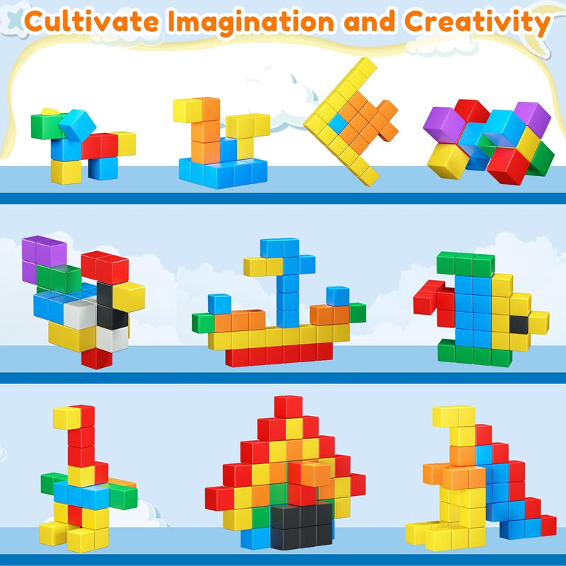 32PCS Magnetic Building Blocks for Toddlers Age 3-5, STEM Educational Sensory Toys for Kids Ages 3-8
