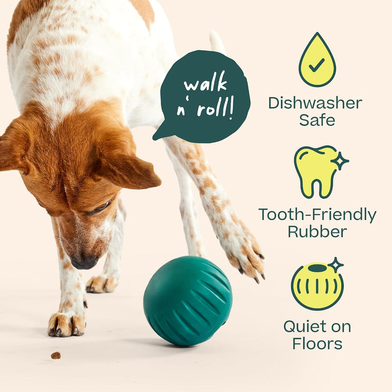 WOOF Walkabout - Enrichment Dog Toys Puzzle and Treat Dispenser - Adjustable Difficulty for Kibble and Treats - Durable Rubber - Easy to Clean - Small