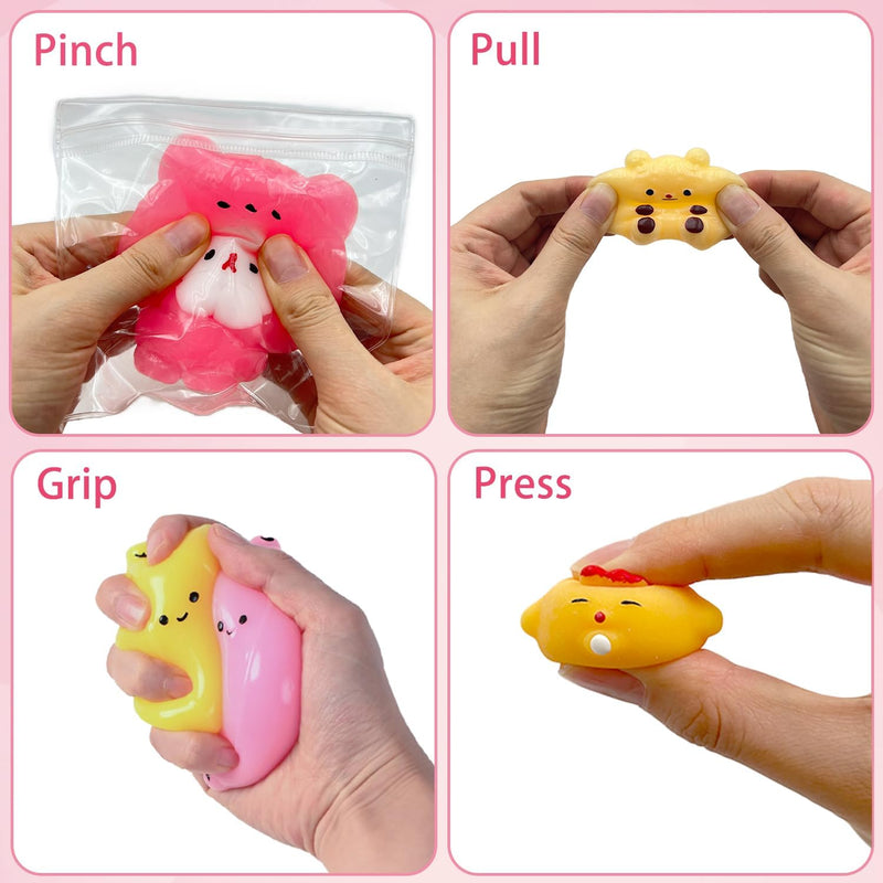 Taba Squishy Fidget Toys 12Pcs, Stress Relief Sensory Squeeze Toys for Kids 4-8 8-12, Kawaii Taba Squishies for Party Favors, Classroom, Birthday Gifts Goodie Bag Stocking Stuffers