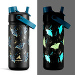 POWCAN 2 Pack 18 oz Kids Insulated Water Bottle for School: Leakproof, 2-in-1 Straw Spout Lid, BPA-Free, Keep Cold 24 Hrs, Stainless Steel Cup for Sports, Travel, Gift for Girls Boys Daughters Sons