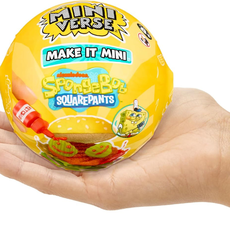 MGA's Miniverse Make It Mini Spongebob Squarepants, Mini Collectibles - Blind Pack, DIY, Resin, Replica Food, Not Edible, Collectors, Novelty, Gift, 8+