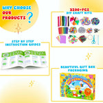 Zefy 3200+ Pcs Arts and Crafts Supplies for Kids, All in One Craft Kits | DIY School Supplies Kit with 12 Crafts Design, Craft Box Easter Gifts for Girls Boys Ages 4-12