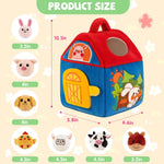 SAIMAND Montessori Farm Toy for Babies, Plush Barn with 7 Soft Animal Toys | Crinkle, Squeaky, Rattle, Mirror, Portable Barn Storage, Fine Motor Play, Multi-Sensory Learning, Gift for Infants & Toddler