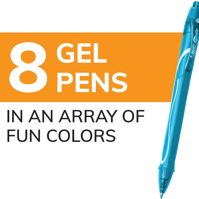 BIC Gelocity Quick Dry Ocean Themed Gel Pens, Medium Point (0.7mm), 8-Count Gel Pen Set, Colored Gel Pens for Note Taking and Journaling