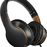 LORELEI X6 Over-Ear Wired Stereo Bass Headphones with Microphone, Lightweight, Foldable & Portable with 1.45M No-Tangle for Smartphone, Tablet, MP3/4, Space Black