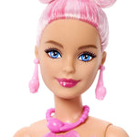 Barbie Petal Pop Scented Doll with Pink Tulip Dress & Accessories, Bouquet Reveal with Pet Bunny & Surprises Like Watering Can, Necklace & Earrings​​​