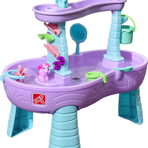 Step2 Rain Showers and Unicorns Water Table for Kids, Toddler Outdoor Sensory Play Table, 13 Accessories, Pink, Ages 18 Months+