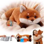 Mewaii Weighted Stuffed Animals for Adults & Kids, 2-5 lbs - 23" Heatable Coolable Cow Plush, Microwavable Adjustable Removable Inner Pad, Realistic Hug Comfort Gift (White)