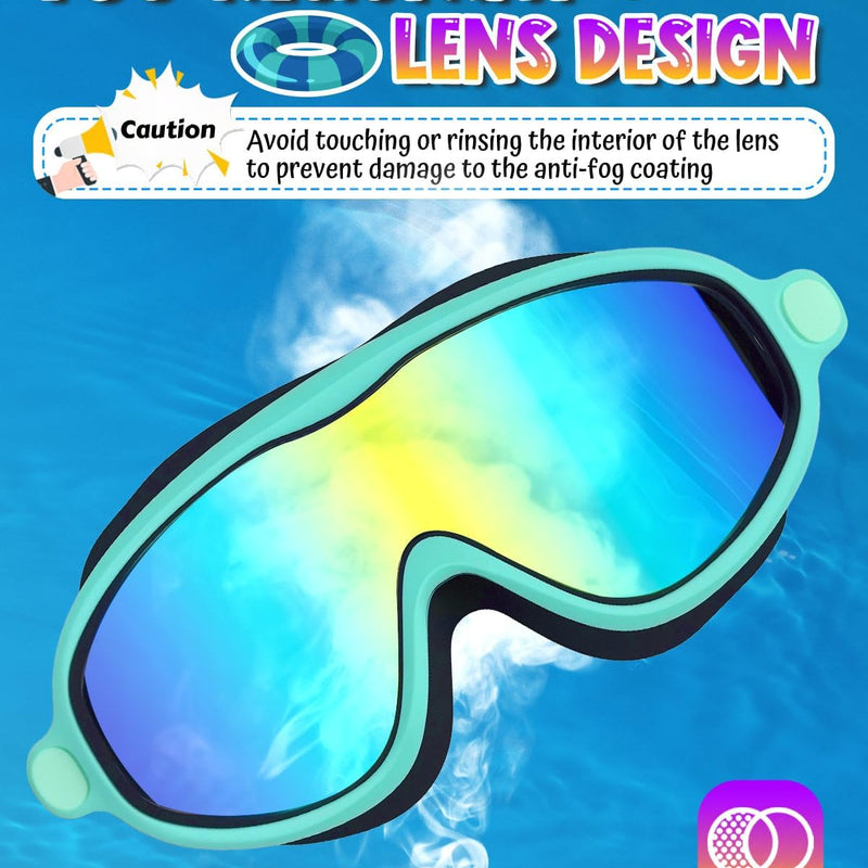 Swim Goggles 2 Pack, Wide View Anti Fog&UV Swimming Goggles for Audlt, No Leak Pool Beach Essentials for Men Women