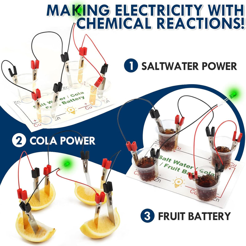 8-Circuit Science Experiment Kit for Kids Ages 8-12, STEM Electrical Light Bulb Experiments, Electric Circuit Building