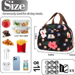 CaCTOUR Lunch Box for Women Girls Teens,Cute Lunch Box Cooler Bag, Portable Insulated Small Lunch Bag Women Reusable Corduroy Lunch Tote for Work/Travel/Picnic/School (Flower)