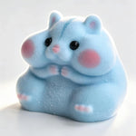Handmade Taba Squishy Hamster Toy, Cute Squishy Hamster Fidget Toy, Realistic Hamster Toy, Soft Silicone Mochi Furry Toy, Stress Relief Gift for Adults & Kids, Sensory Anxiety Plushie (Blue)