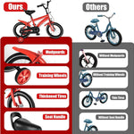 14 Inch Kids Bike for Boys and Girls with Training Wheels, Adjustable Height, Multiple Colors