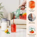 Breast Milk Pitcher, 32 oz Wide Mouth Glass Mason Jar | Dual Leak-Proof Lid, easy-pour spout, handle design for Breastmilk storage, iced tea and cold beverages