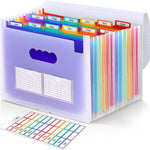 SKYDUE Accordion File Organizer, Expanding File Folder with 13 Pockets, Portable Document Paper Bill Receipt Organizer, Home School Office Supplies, Letter A4 Size Haze Blue