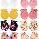 BQUBO Newborn Infant Toddler Mittens No Scratch Cotton Elastic Wrist Gloves Hypoallergenic for 0-6 Months Baby Boys Girls