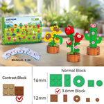 24 Pack Flowers Succulents Party Favors for Kids Building Set - 1012PCS Botanical Bonsai 3.6mm Mini Building Blocks Toy for Goodie Bags Stocking Stuffers Classroom Prize Birthday Gifts for Girl Boy 6+