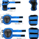 WayEee Kids Adjustable Helmet Set with Knee Pads and Wrist Guards for Cycling, Skateboarding, and Roller Skating