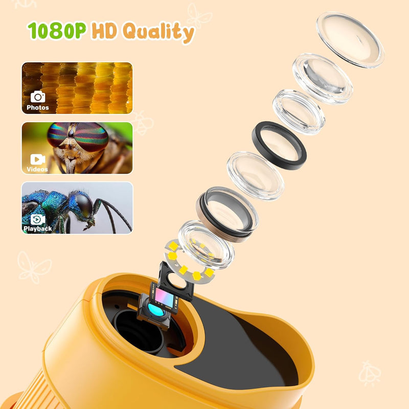 1000X Handheld Digital Microscope: 2MP Camera, 2" IPS Screen, STEM Toy for Kids 3-12