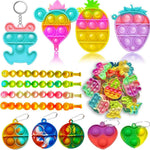 125 Pcs Party Favors Fidget Toys Pack, Randomly Selected Pop Sensory Set 65 Stickers Gifts for Kids Adults Boy Girl Stocking Stuffers Autistic Goodie Bag Filler Treasure Box Classroom Prizes School