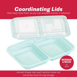 GoodCook 2-Compartment Food Storage Container Set with Snap-Shut Lids, Reusable Divided Snack Containers with Lids, Set of 10, Blue