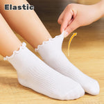 ANYANIME Toddler Socks Ruffle for Girls Baby Grip Socks Non Slip Cute Frill