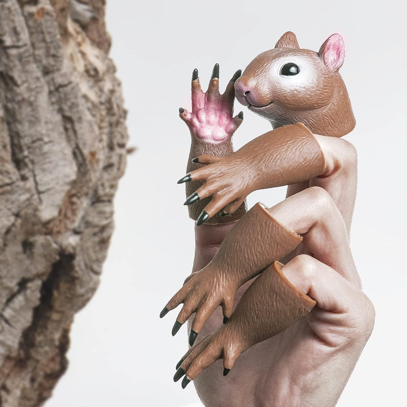 Novelty Squirrel Finger Puppet Tiny Hands Theater Prop | Durable, Low-Odor PVC for Gag Gifts, White Elephant Exchanges, and Easter Baskets | Hilarious Accessory for Adults & Kids' Skits, Story Time, and Screen-Free Play.