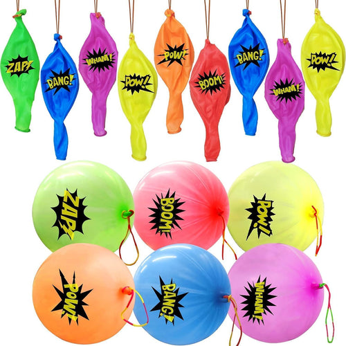 30 pack assorted color hero punching balls, extra thick latex, 18 inch, fun party game favor decorations