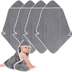 Hooded Towel for Newborn, 2 Pack Soft Coral Fleece Baby Towels | Ultra Absorbent Bath Cloths Bulk for Infants, Toddlers, Newborn Essential- 30 x 30 inch - Grey & Blue