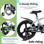 High-quality 16-18 inch steel frame kids bike with training wheels and adjustable seat for growing kids