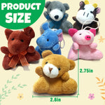 32Pcs Mini Plush Animals Toy Set Assortment Easter Christmas Bulk Stuffed Keychain Party Favors for Kids Small Animals Decorations Toys Carnival Prizes Birthday Goodie Bag Fillers