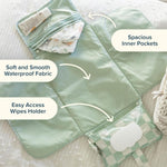 Tiny Twinkle Portable Diaper Changing Pad | Waterproof, Wipeable & Compact Baby Changing Pad for Travel | Smart Wipes Pocket & Organized Storage| Newborn Shower Gift (Beige Checkers)