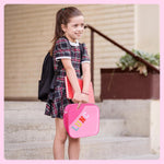 Nsrzua Lunch Bag Kids-Kids Insulated Lunch Bag with Adjustable Strap - Reusable Leakproof Lunch Box for Girls, Preppy School Lunch Tote for Travel, Picnic,School & Winter Camp