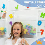 2 x Mesh Bath Toy Organizer + 8 Ultra Strong Hooks - Perfect Bathtub Toy Holder & Bathroom or Shower Caddy for Kids & Toddlers