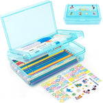 Double Layer Clear Hard Pencil Cases,Plastic Personalized Pencil Box with Snap-Tight Lid for Pen, Pencils, School Office Supplies Marker Crayon Organizer Storage Box,Standard Size (Pink)